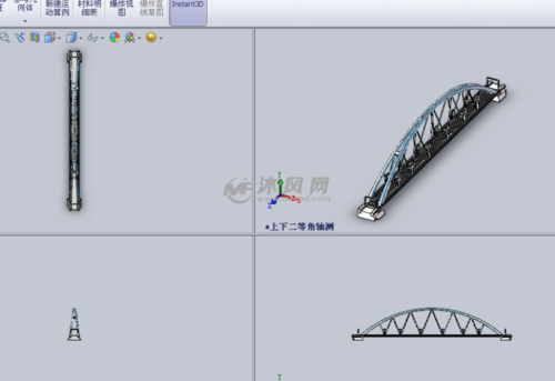 三視圖展示變參數(shù)橋梁結(jié)構(gòu)模型 - BIM,Reivt中文網(wǎng)