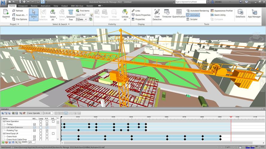 設置施工模擬動畫的Navisworks - BIM,Reivt中文網