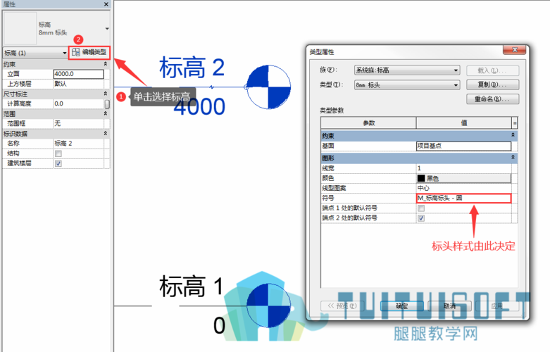 如何在Revit中將標高符號轉換為三角形形狀 - BIM,Reivt中文網(wǎng)