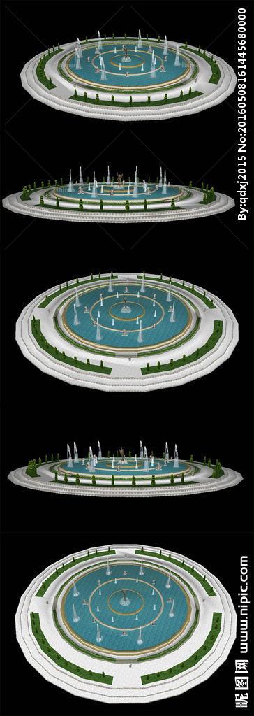 10套室外景觀噴泉草圖大師SKP模型源文件（包含噴泉和旱噴） - BIM,Reivt中文網(wǎng)